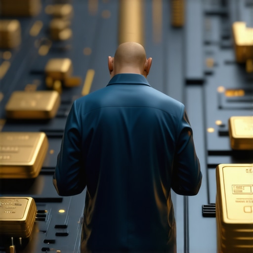 Futuristic blockchain and automation systems enhancing gold supply transparency