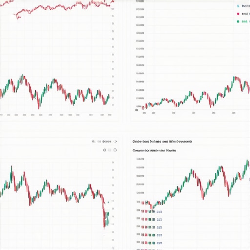 Close-up of a digital financial dashboard with charts and macroeconomic data related to gold investments.