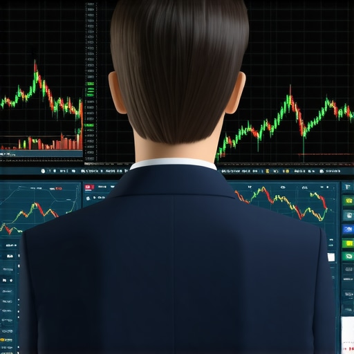 Trader analyzing gold ETF data and market trends with digital interfaces.