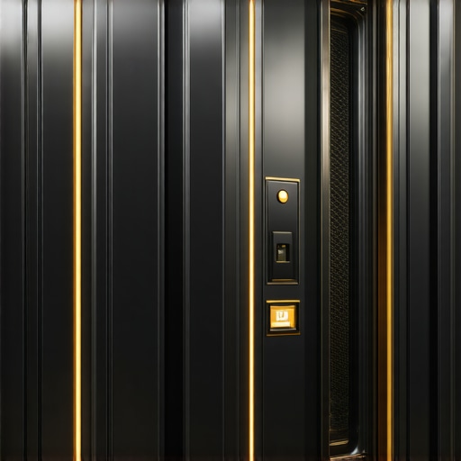 Modern biometric safe illustrating secure gold storage with blockchain technology