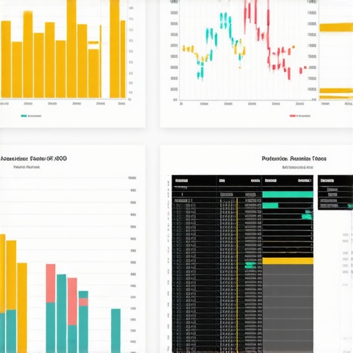 Futuristic dashboards with graphs and charts analyzing gold price trends and correlations