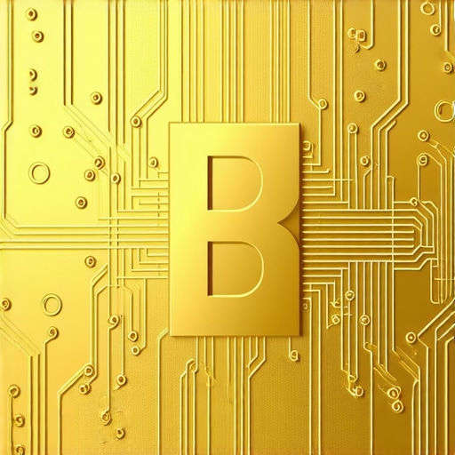 Digital Gold Token on Blockchain A digital gold token with blockchain cryptography symbols