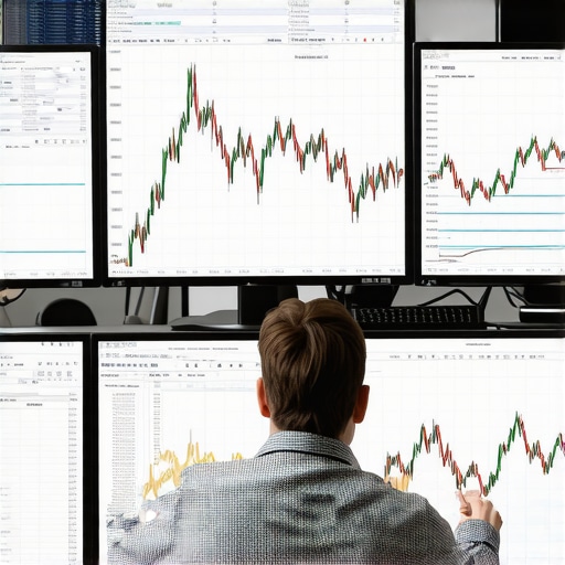 Financial analyst using technical analysis tools to study gold price movements.