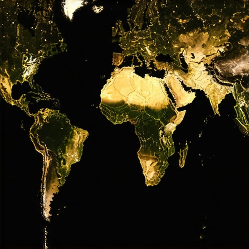 Map showing key gold mining regions, supply routes, and geopolitical risk areas