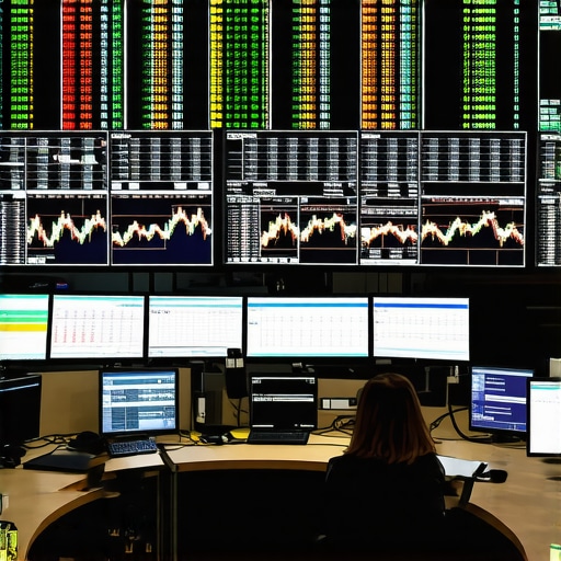 A modern trading desk with screens displaying gold futures and options charts.