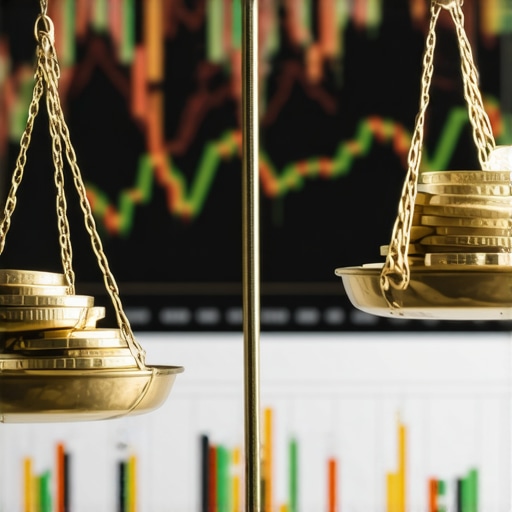 Scale balancing physical gold and financial data representing strategic gold investment