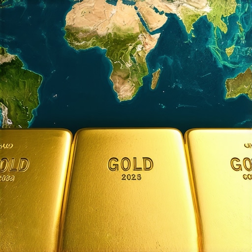 Illustration of global gold demand trends intertwined with geopolitical risk indicators