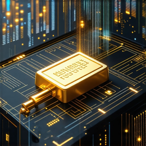 Futuristic digital gold trading interface showcasing holographic displays