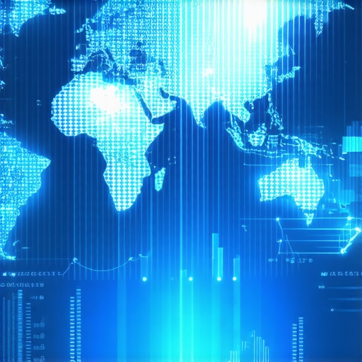 AI Data Analysis for Gold Market Forecasting Illustration of AI analyzing complex market and geopolitical data for gold price predictions