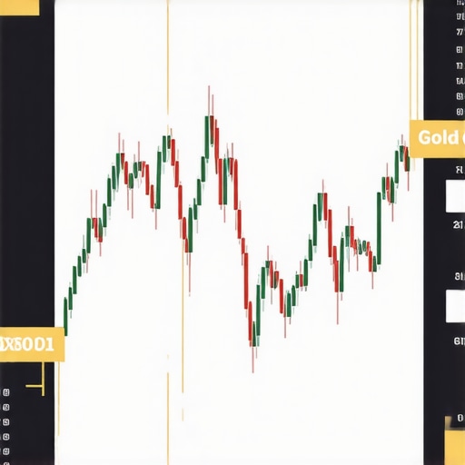 AI Data Analysis in Gold Market Forecasting Futuristic visualization of AI analyzing gold market data with digital graphs and gold symbols.