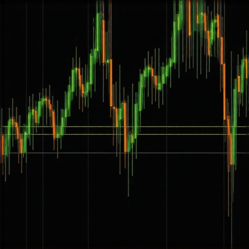 Graph showing gold price movements with AI and technical analysis overlays.
