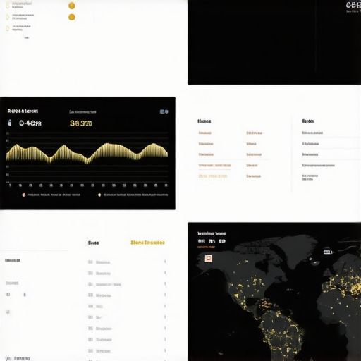 A digital dashboard displaying real-time data on gold supply and geopolitical risks.