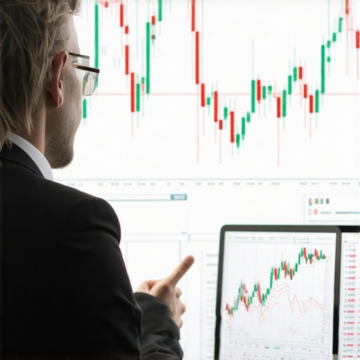 Trader studying complex gold market analysis with modern financial tools