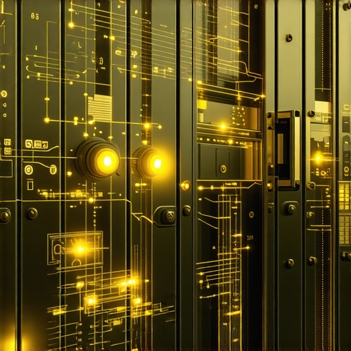 Blockchain and Gold Vaults: The Future of Physical Asset Security Digital blockchain network interacting with secure gold vaults, representing technological innovation in gold investment