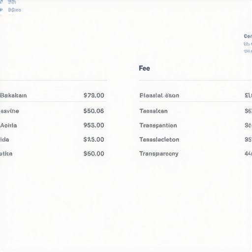 Digital ledger displaying transparent gold transaction history and fee breakdowns.