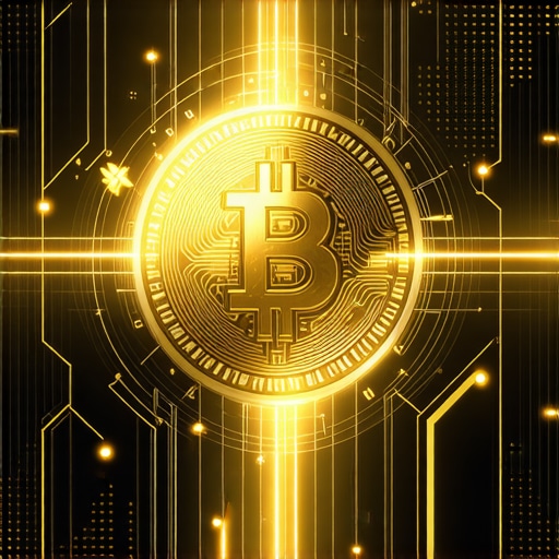 Digital gold tokens on blockchain with a futuristic interface