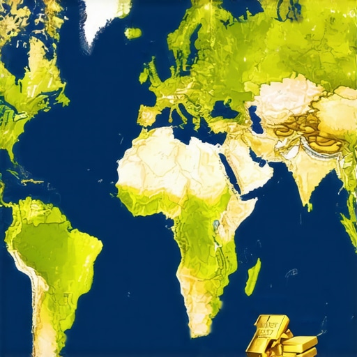 Map showing countries with rising gold reserves in 2026 with vault and gold icons.