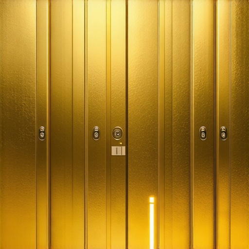 Modern gold vault incorporating blockchain and biometric security features.