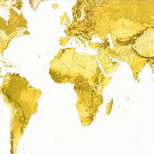 Map showing countries with significant gold holdings and recent acquisition trends.