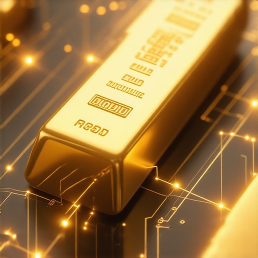 Illustration of blockchain network secured with gold bars representing digital custody solutions