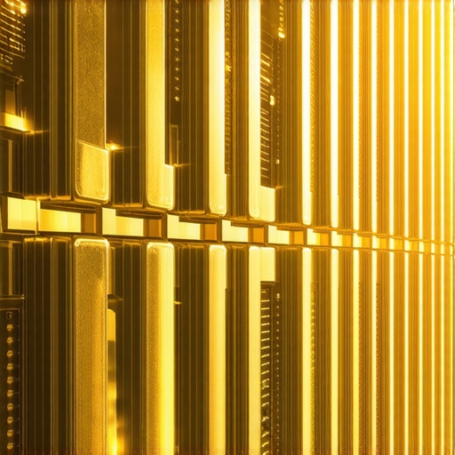 A high-tech gold vault showcasing digital and physical gold storage