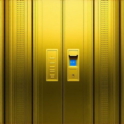 High-tech gold vault with biometric and blockchain security systems