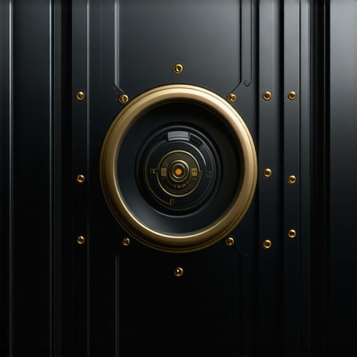 Next-Generation Gold Storage Security Futuristic gold vault equipped with biometric and IoT security systems