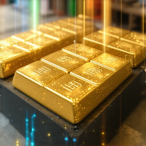 Illustration of blockchain-enabled gold supply chain with IoT sensors