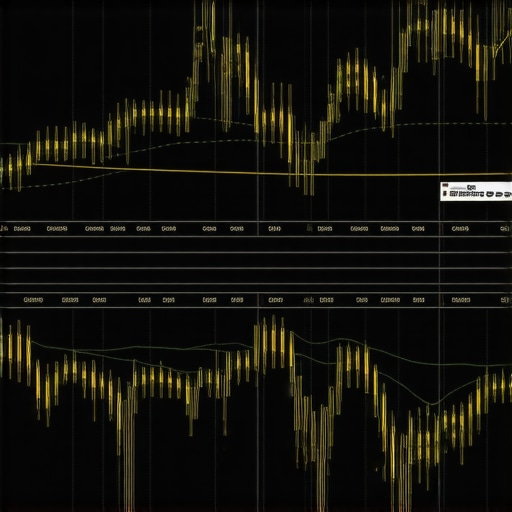 High-tech financial dashboard displaying macroeconomic data and gold market trends.