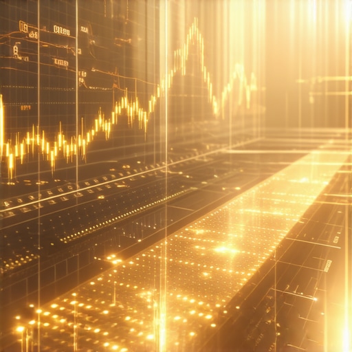 Digital trading platform displaying holographic gold price charts and advanced analytics.