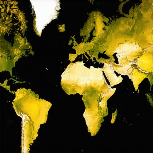Map showing regions with high gold demand including Asia, Africa, and the Middle East.