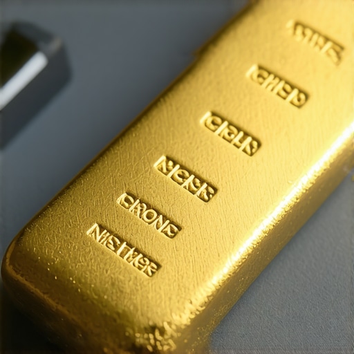 Gold Bar Authentication Process A gold bar being inspected with a modern digital device for authenticity.