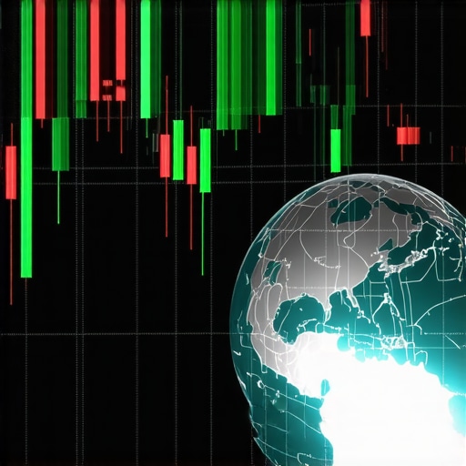 Gold Futures Market Overview Digital illustration showing gold futures trading interfaces with global financial graphics.