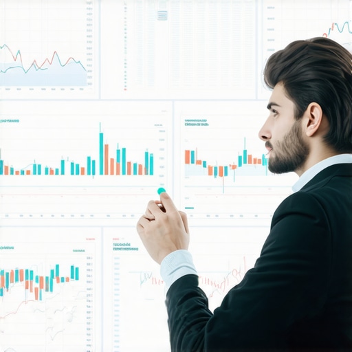 Neural network analyzing complex gold market data with visual charts and graphs