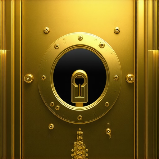 Modern high-security gold vault with biometric access and blockchain monitoring