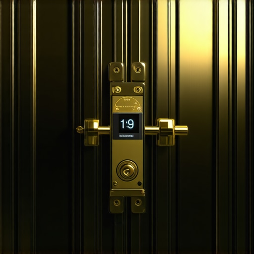 High-tech secure gold vault with biometric access and blockchain technology