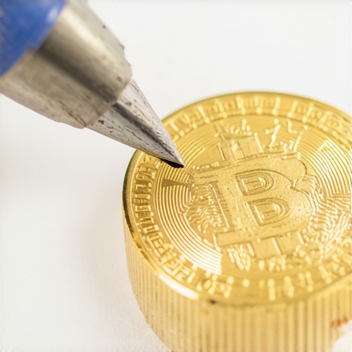 Close-up of a gold coin and verification tools