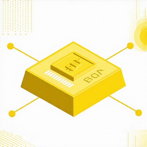 Blockchain Verification for Gold Ownership Diagram showing blockchain technology securing gold ownership records.