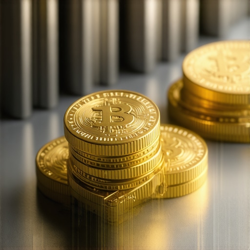Illustration of digital gold tokens and physical bullion vault representing modern gold trading technologies