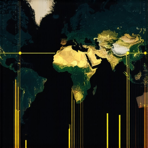 Map illustrating central bank gold reserves, blockchain tokens, and international conflicts impacting gold markets