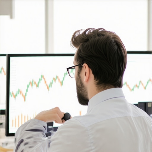 A trader reviewing multiple financial charts and news sources related to gold markets