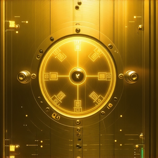 Futuristic gold vault equipped with digital monitoring technology