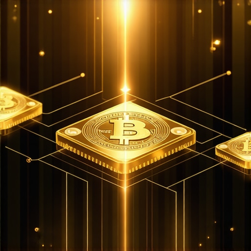 Blockchain-based gold trading platform visual.