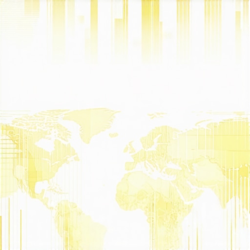 Digital interface showing gold price charts, AI data streams, and geopolitical maps