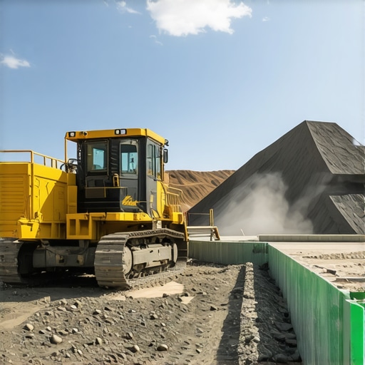 A high-tech gold mining site utilizing renewable energy sources and automation.