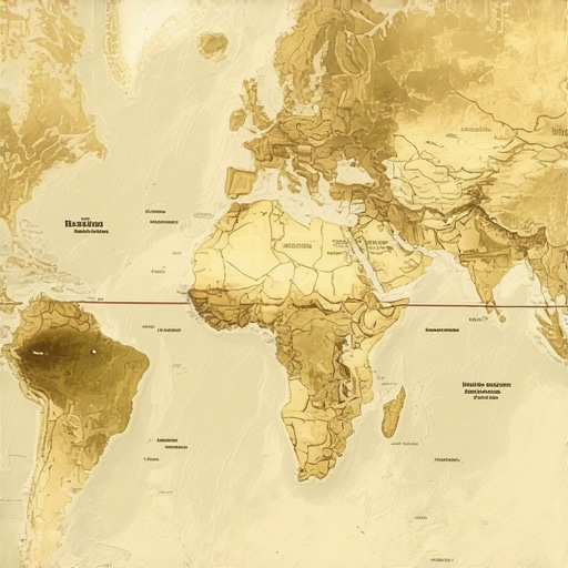 Map illustrating how international political alliances and trade routes influence gold supply and demand