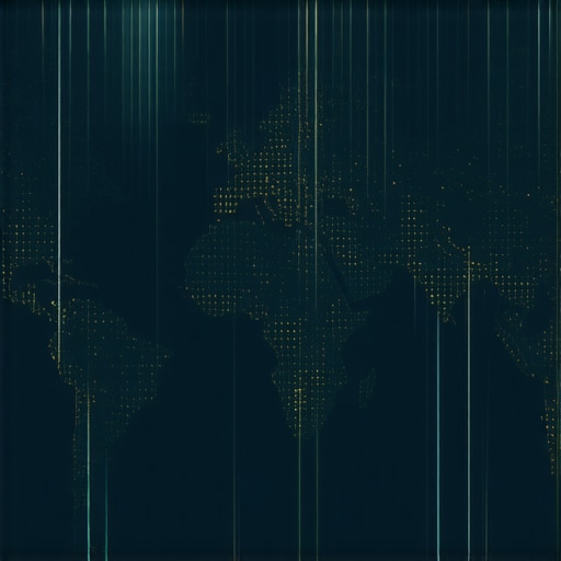 A detailed visual of gold market analysis including charts, geopolitical symbols, and data flow representing supply, demand, and premiums.