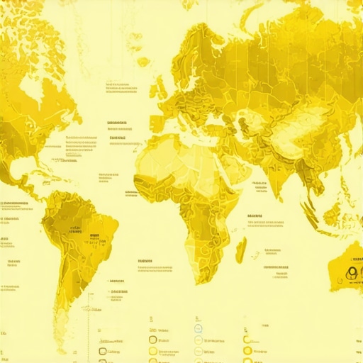 Infographic illustrating key regions for gold mining, associated geopolitical risks, and technological advances.