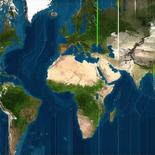 Global Gold Supply Chains and Political Tensions Satellite imagery showing gold mining areas and geopolitical regions impacting supply