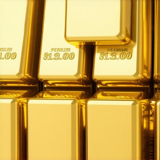Gold Bars and Premium Indicators Gold bars with premium price tags